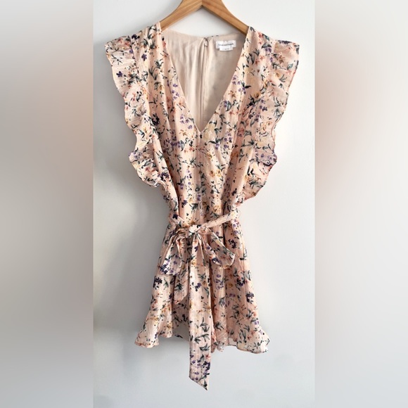 Lovers & Friends Jill Romper in Peach Ditzy Floral - Picture 3 of 10